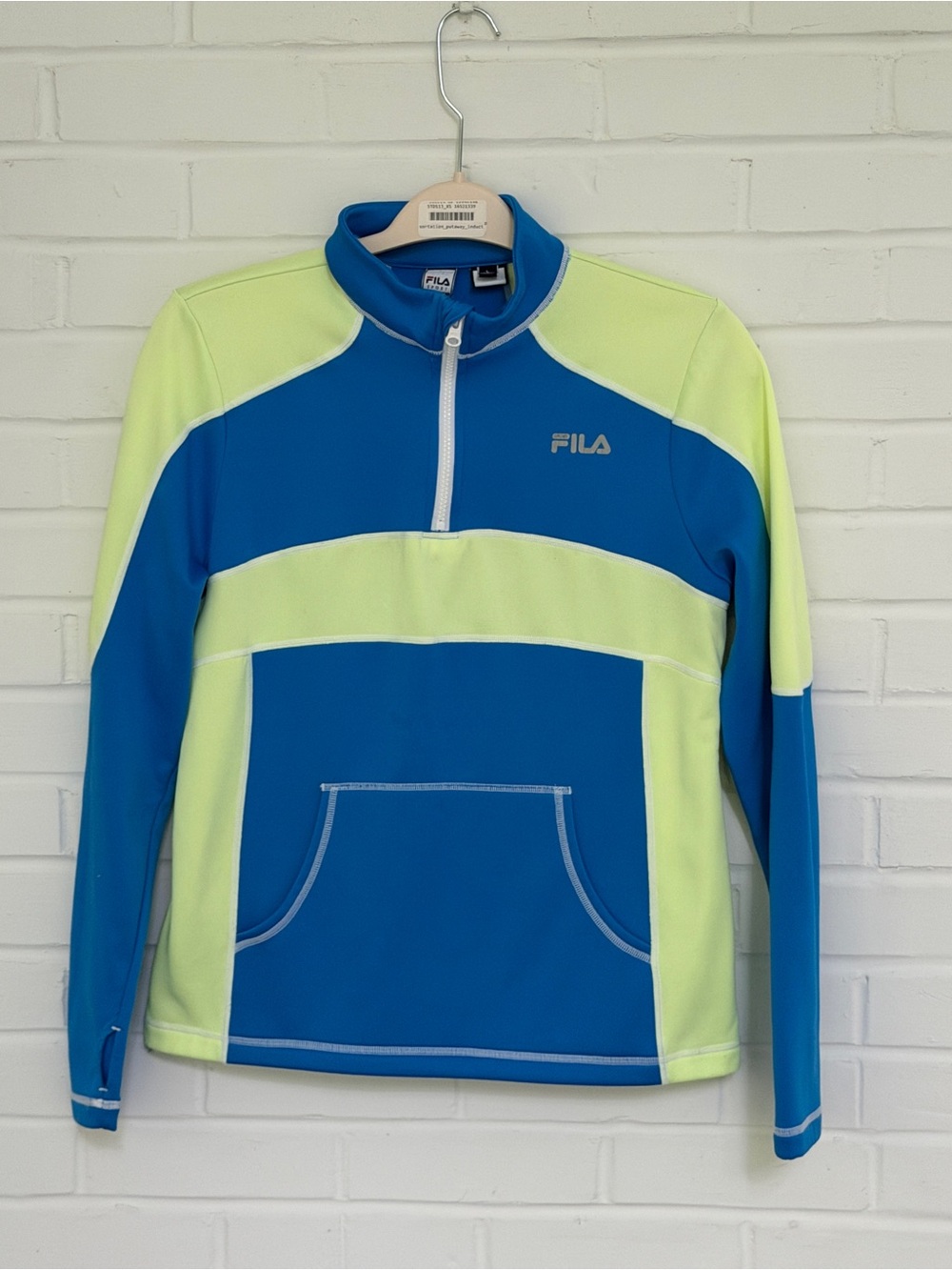 FILA Sport Fleece-Lined Quarter-Zip Pullover Thumbholes Women’s L